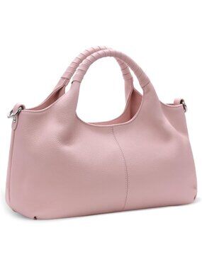 Women's Pink Genuine Leather Shoulder Satchel Designer Crossbody Hobo Bags